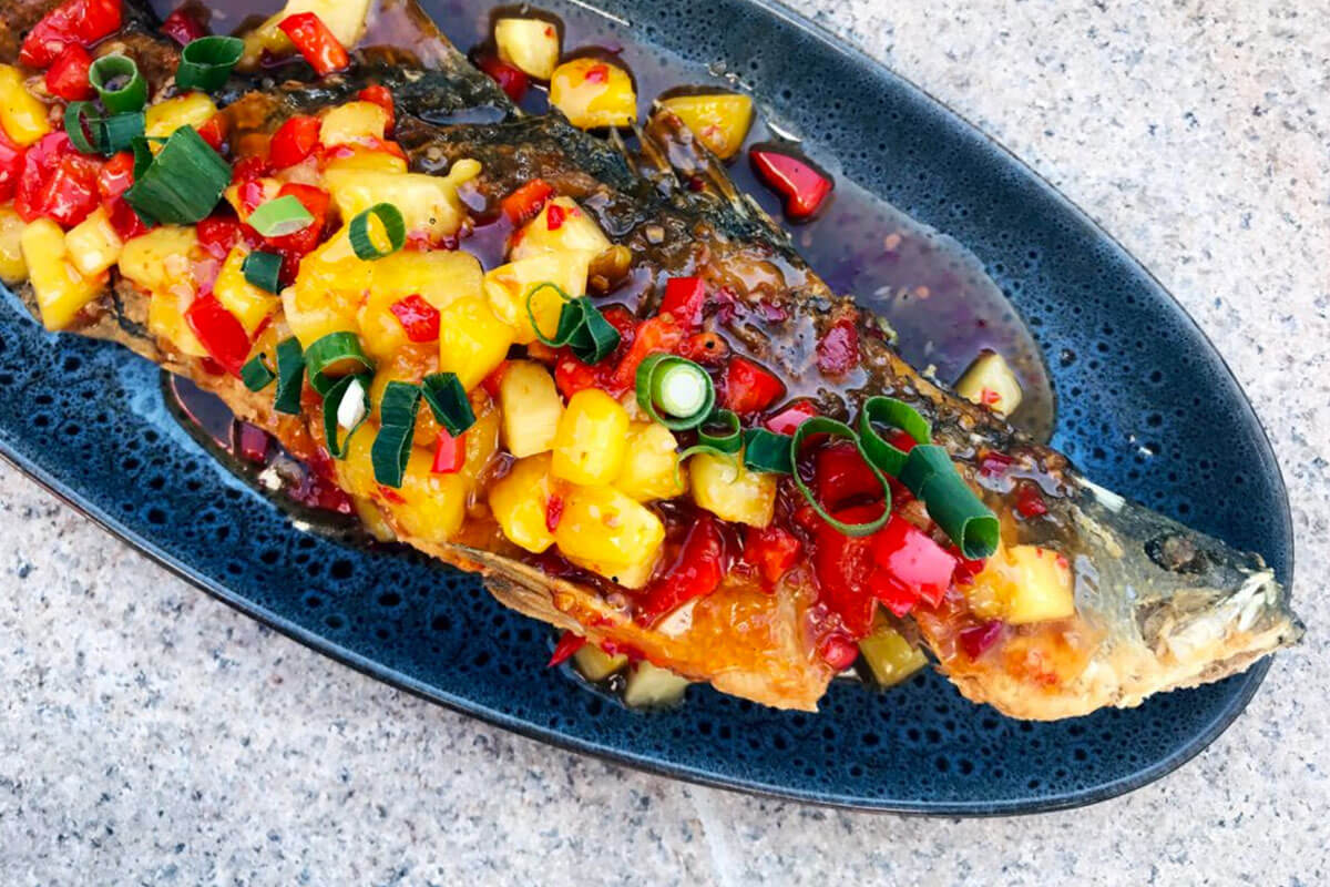 Deep Fired Fish w/ Pineapple Sweet Chili Sauce