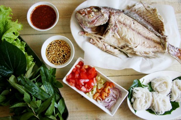 Thai Leaf Wrapped Grilled Fish (Miang Pla Pao)
