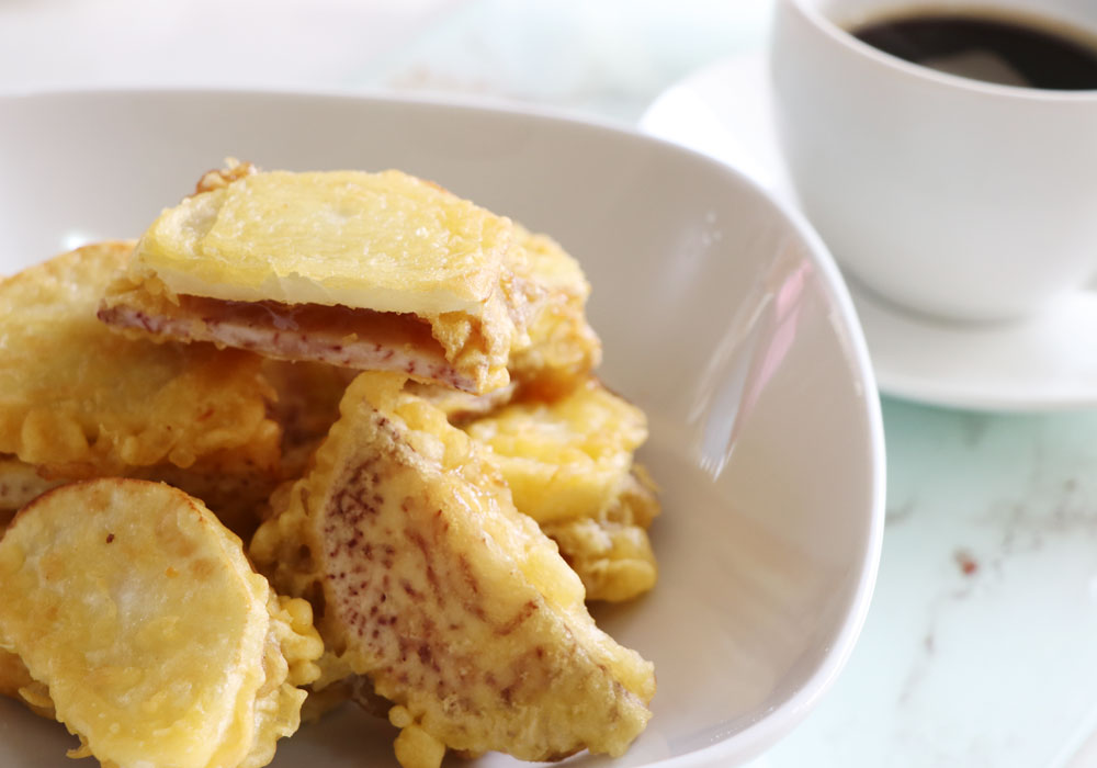 Deep Fried Nian Gao with Sweet Potato and Yam Asian Inspirations