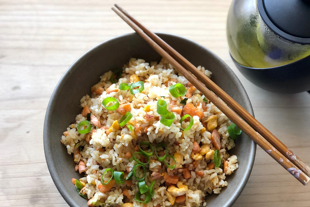 Quick Salmon Fried Rice Recipe