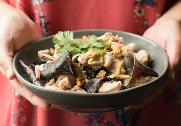 Steamed Chicken with Salted Fish and Black Fungus