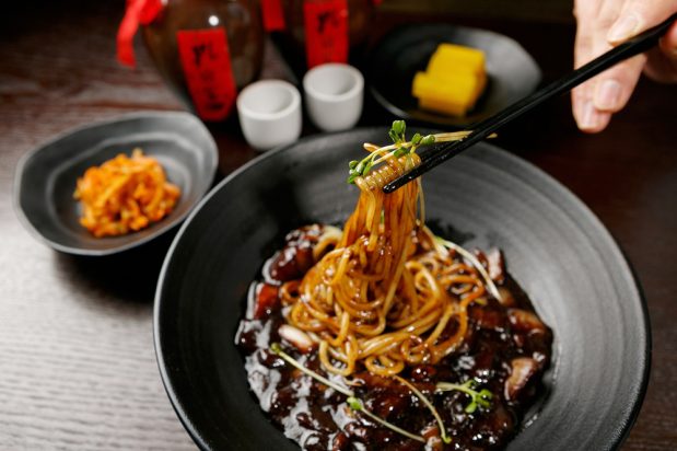 Korean Noodles in Black Bean Sauce (Jajangmyeon)