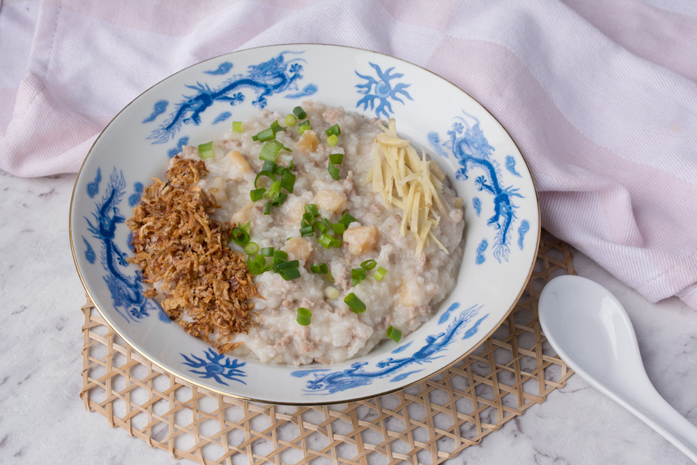 Dried Scallops and Minced Pork Congee Asian Inspirations