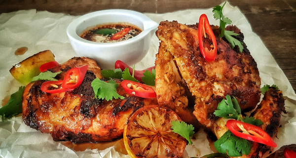 Thai BBQ Chicken With Spicy Dipping Sauce