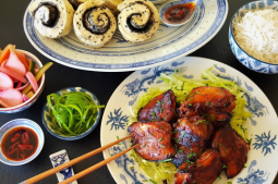 Hoisin Chicken with Chinese Pickles & Sesame Mantou