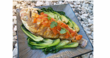 Whole Snapper with Vietnamese Sauteed Tomatoes and Bokchoy