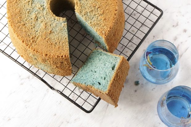 Blue Butterfly Pea Flower Chiffon Cake