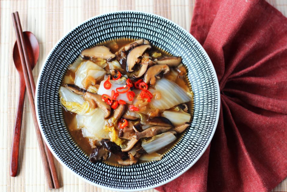 Braised Napa Cabbage With Mushrooms Asian Inspirations