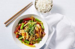 Stir Fried Chicken Thigh and Spring Onion with Oyster Sauce