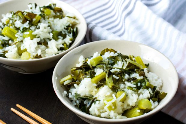 Rice with Chinese Broccolli