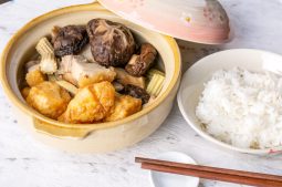 Braised Tofu with Roast Pork and Mushrooms