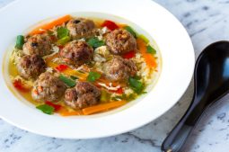 Meatballs in Thai Egg Drop Soup