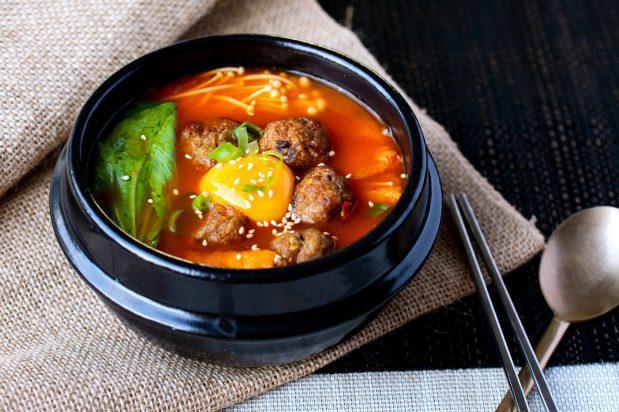 Kimchi Meatball Stew