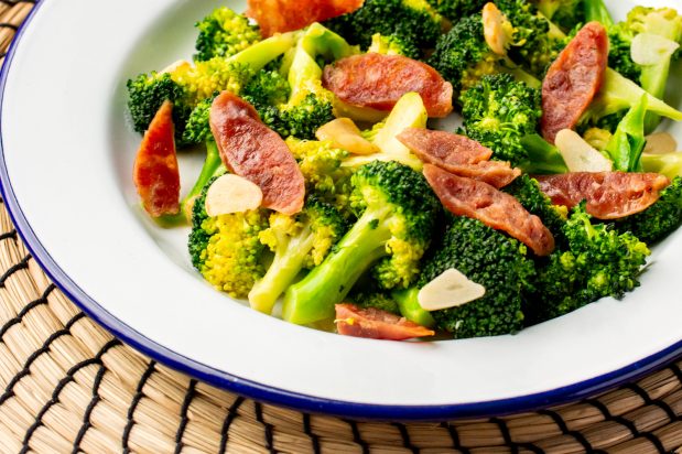 Stir Fry Broccoli with Chinese Sausage