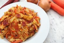 Omelette with Chinese Sausage, Onions and Carrot