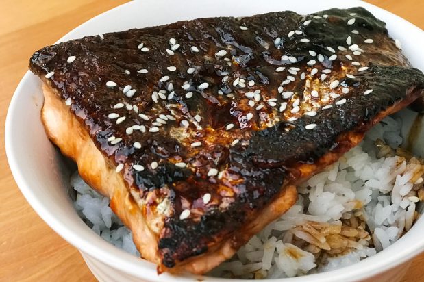 Teriyaki Salmon on Rice