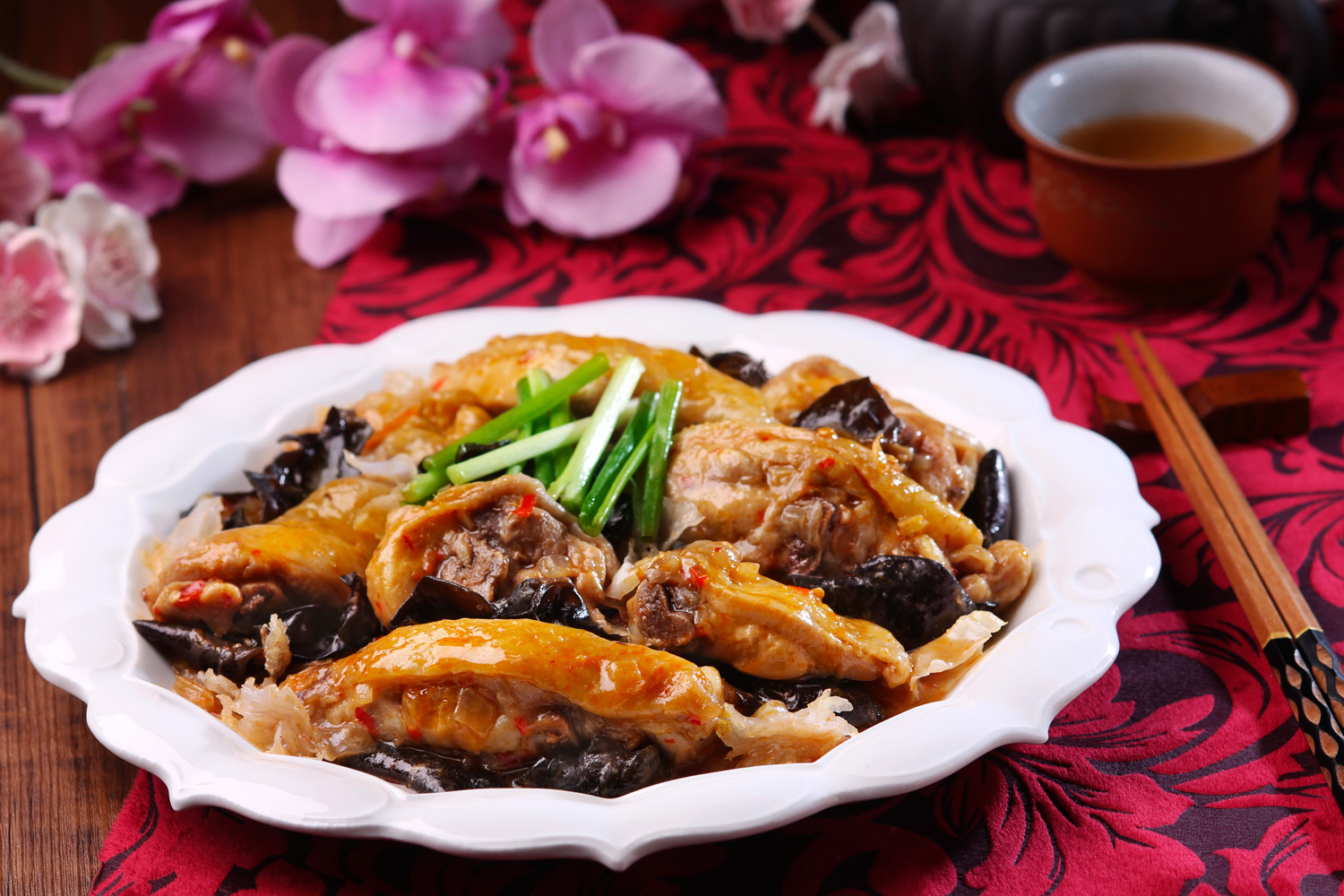 Steamed Spicy Chicken with Black and White Fungus Asian Inspirations