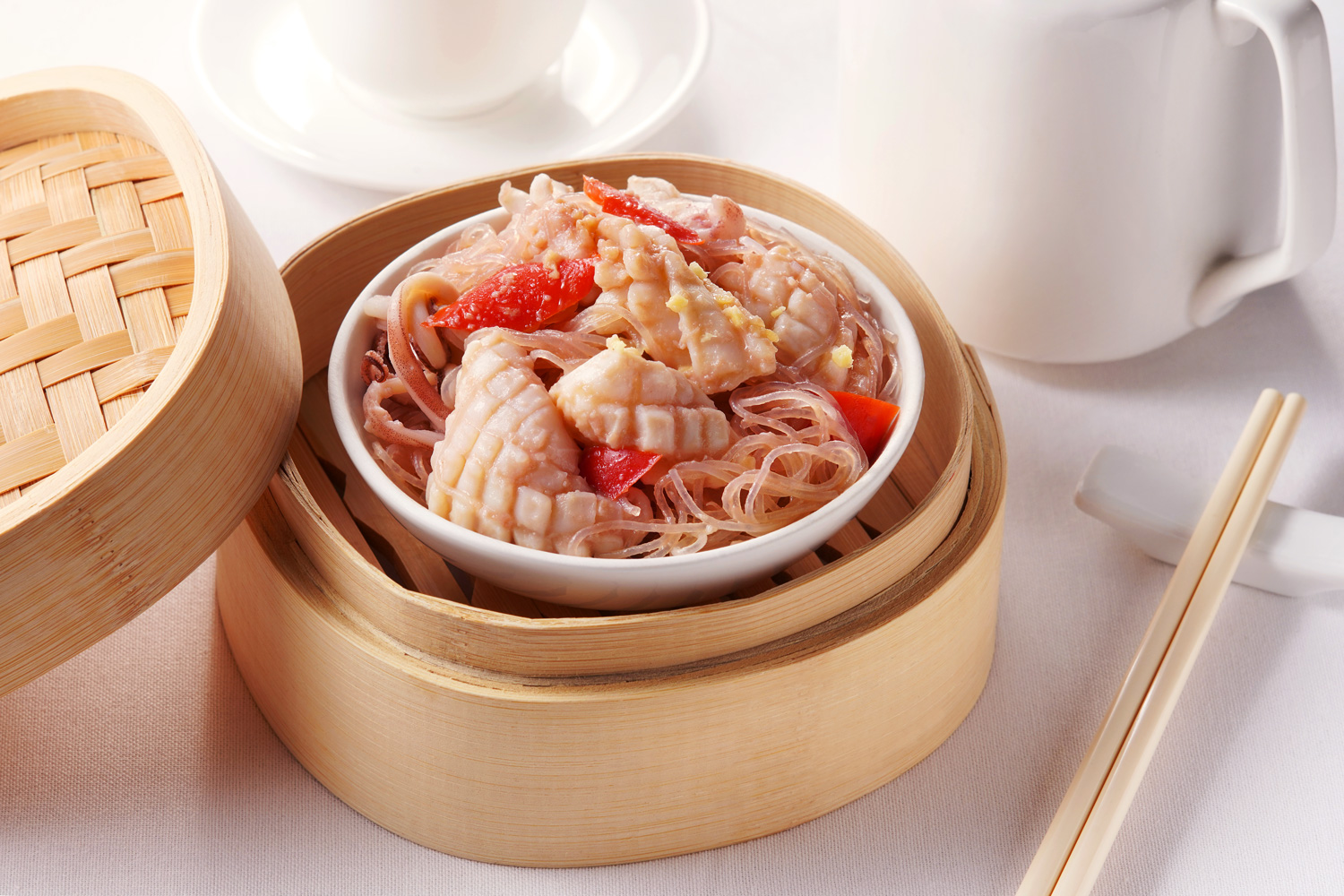 Steamed Squid and Bean Vermicelli with Shrimp Sauce Asian Inspirations