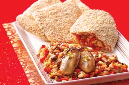 Sautéed Oyster Dices in Sesame Puff