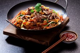 Stir Fried Rice Noodles with Beef in All-Purpose Marinade