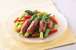 Pan Fried Asparagus and Beef Rolls