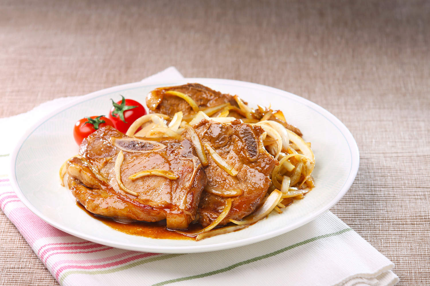 Onion Pork Chops in Sweet Soy Sauce Asian Inspirations