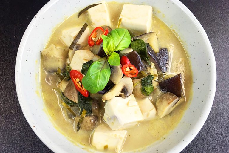 Tofu and Mushroom Green Curry Asian Inspirations