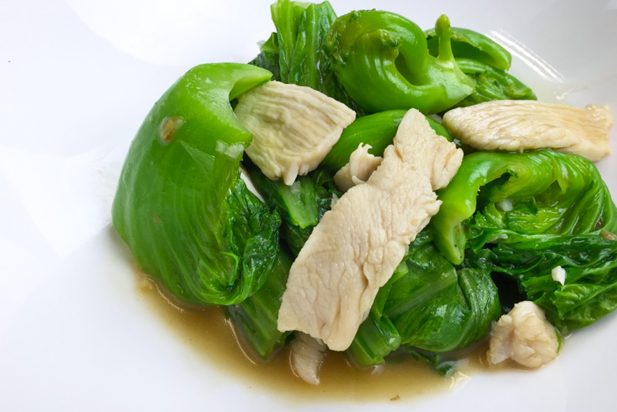Stir-Fried Ginger Chicken with Chinese Mustard (Gai Choy)