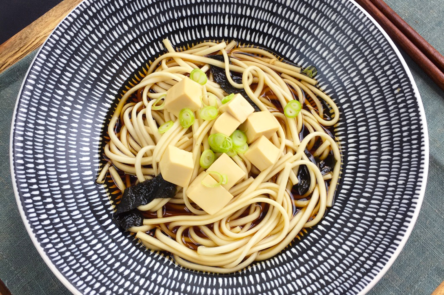 Tofu and Seaweed Udon Asian Inspirations