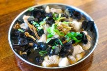 Steamed Chicken with Black Fungus and Dried Lily Buds