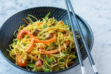Stir Fried Vegetarian Singaporean Noodles