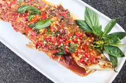 Deep-Fried Whole Fish with Thai Basil Chilli Sauce
