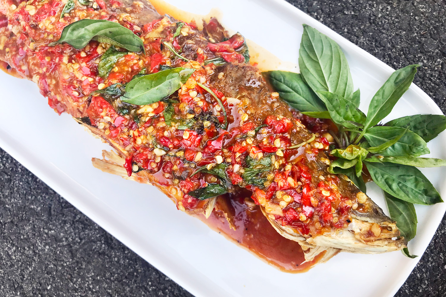 DeepFried Whole Fish with Thai Basil Chilli Sauce Asian Inspirations