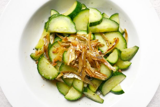 Stir Fried Cucumber with Dried Anchovies