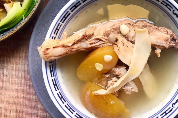 Pork Ribs, Pear And Chinese Almonds Soup