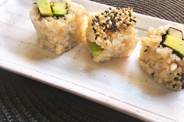 Avocado and Cucumber Brown Rice Roll