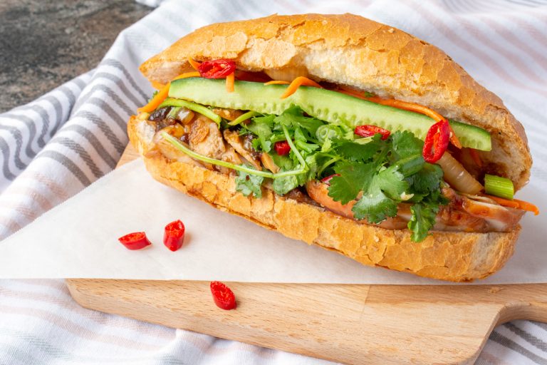 Vietnamese Bread Roll Banh Mi With Chicken Asian Inspirations 8085