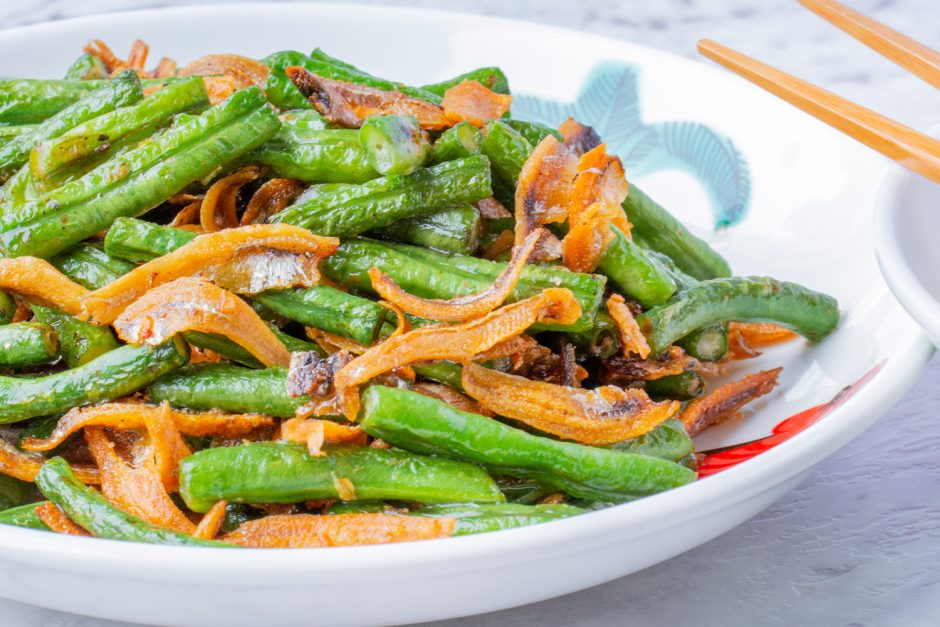 Stir Fried Long Beans With Dried Anchovies Asian Inspirations