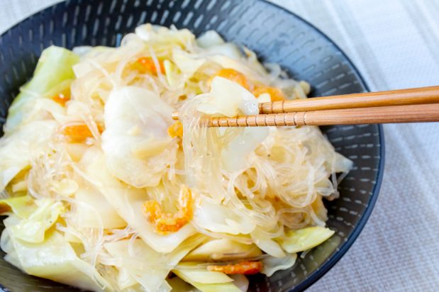 Stir Fried Cabbage with Cellophane Noodles
