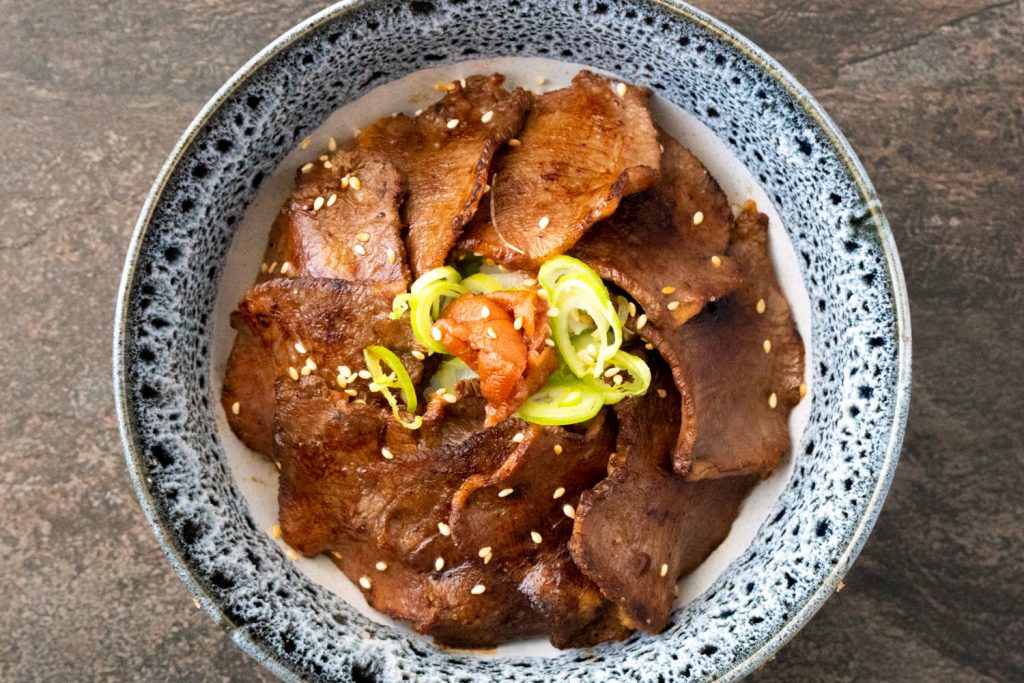 Grilled Beef Tongue Rice Bowl (Gyutan Don) Asian Inspirations