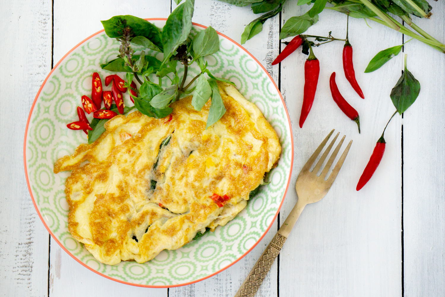 Omelette with Basil Chilli