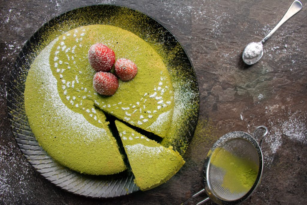 chinese new year green tea cake