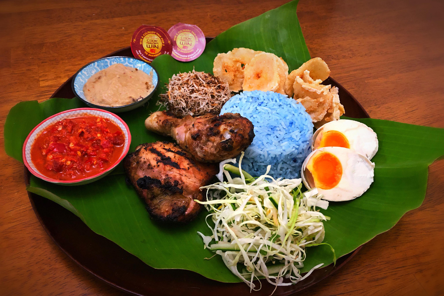 Spiced BBQ Chicken with Herb Rice Salad (Ayam Percik & Nasi Kerabu) | Asian Inspirations