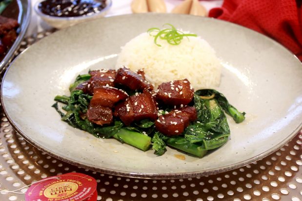 Hakka Braised Pork Belly with Chinese Broccoli