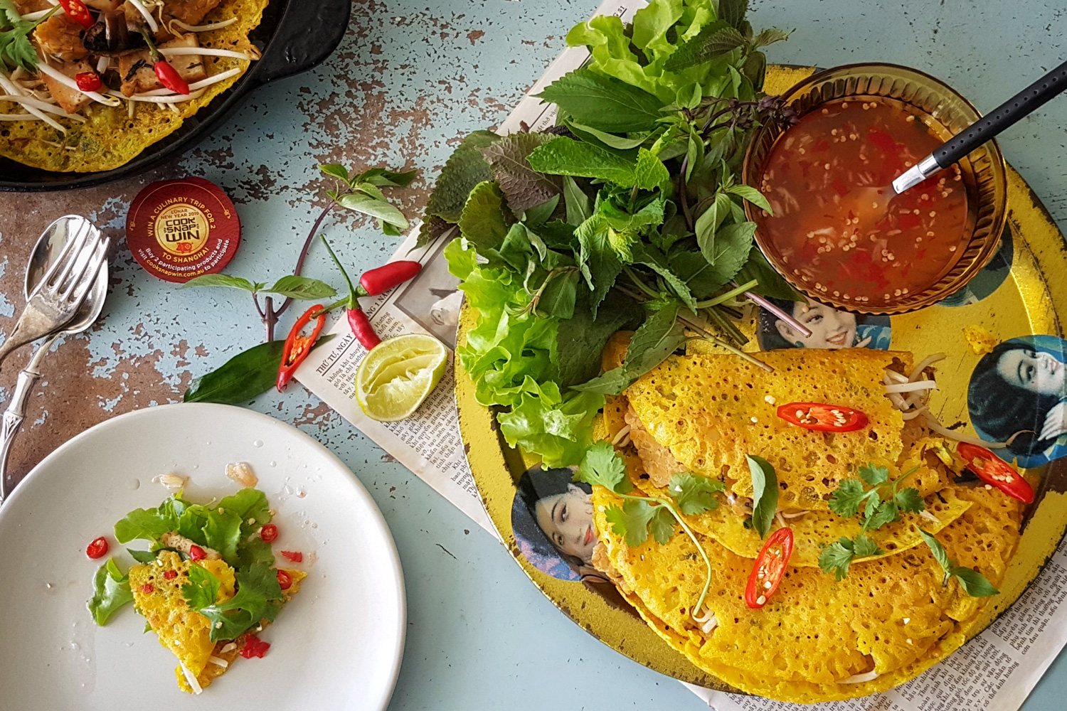 Crispy Vietnamese Vegan Crepes With Tempeh And Fried Tofu (Bánh Xèo ...