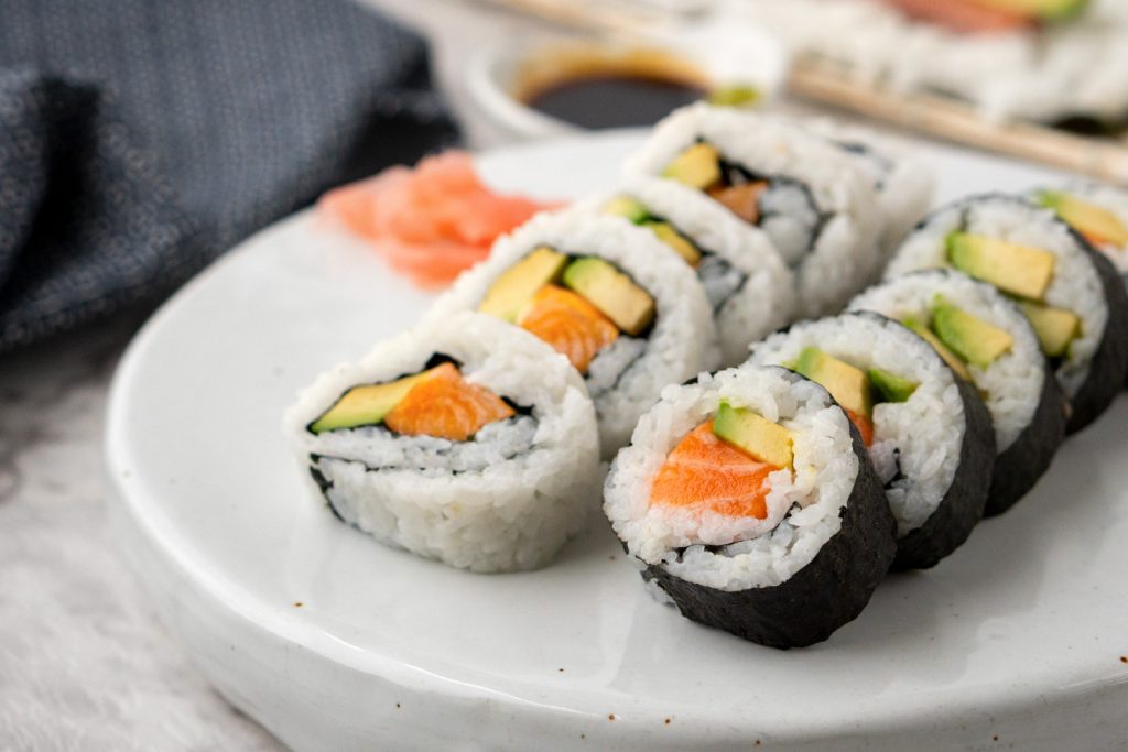5 Ingredient Salmon & Avocado Sushi | Asian Inspirations