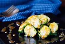 Fried Brussel Sprouts with Miso Glaze