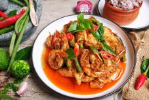 Mixed Seafood Stir-fried With Red Curry Paste