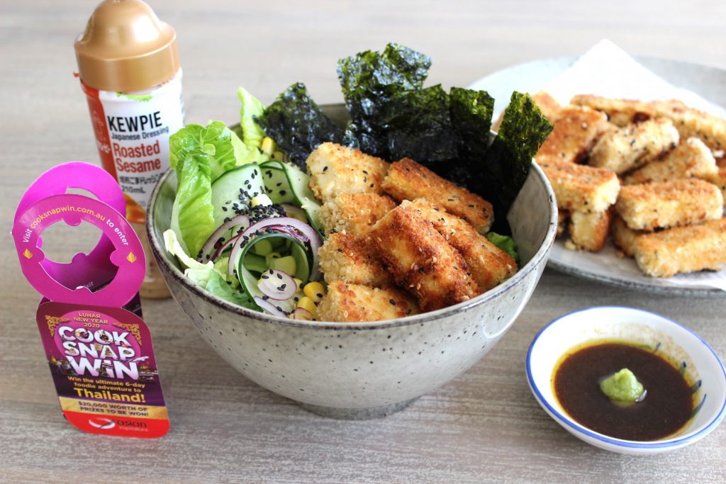 Panko Crumbed Tofu Salad Asian Inspirations