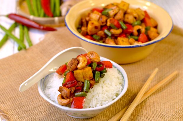 Stir Fried Cubed Vegetables, Meat and Nuts (Lup Lup Delight)